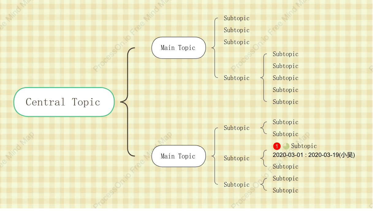 Small Yellow Flower Brace Map Style Template