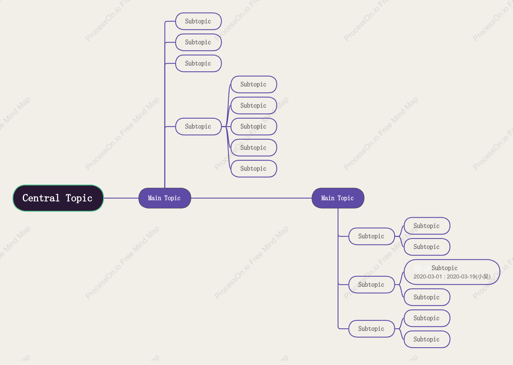 Purple Timeline Style Template
