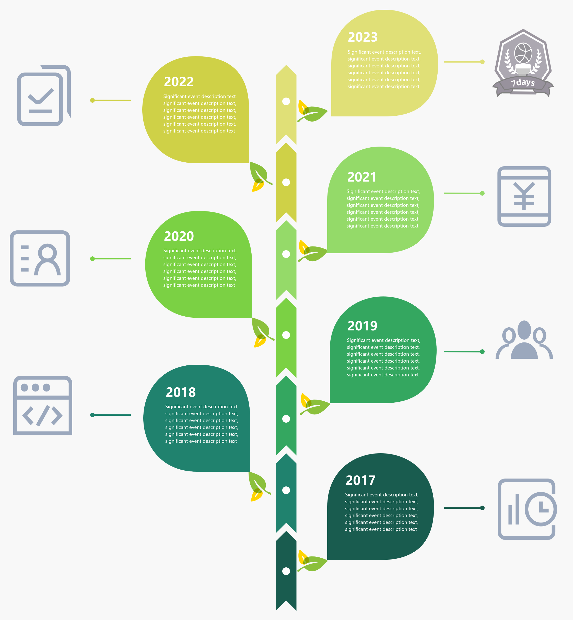 Tree Timeline Diagram with Icons