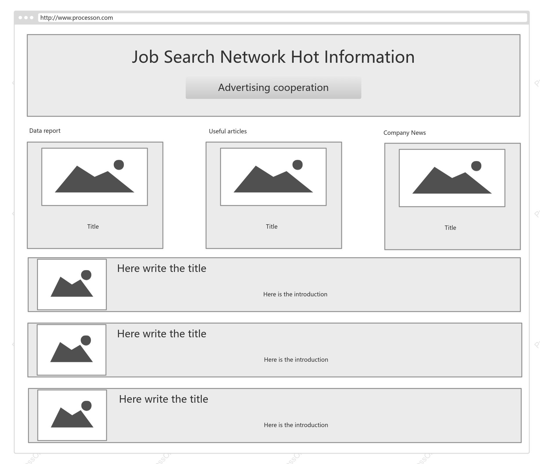 Recruitment website homepage prototype