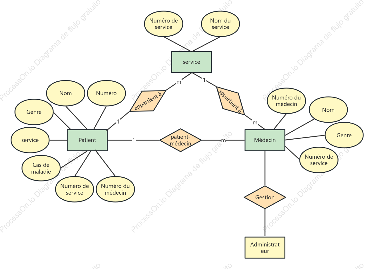 Diagramme ER du système de gestion des informations hospitalières