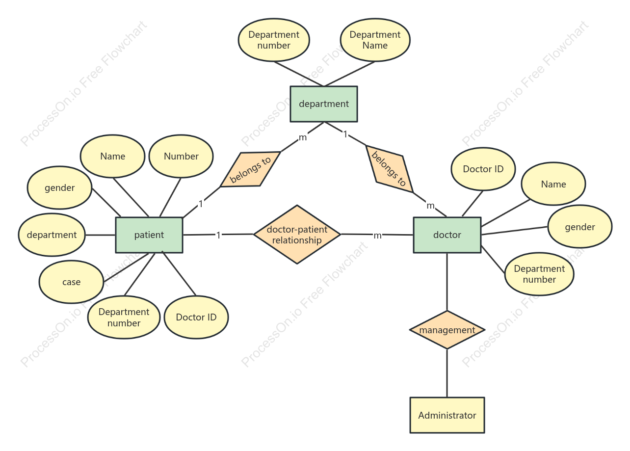 Hospital Information Management System ER Diagram