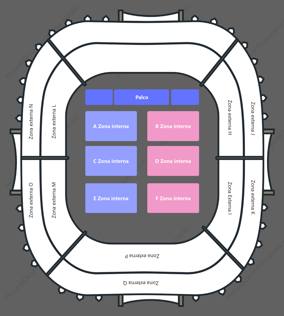 Planta do estádio para o concerto