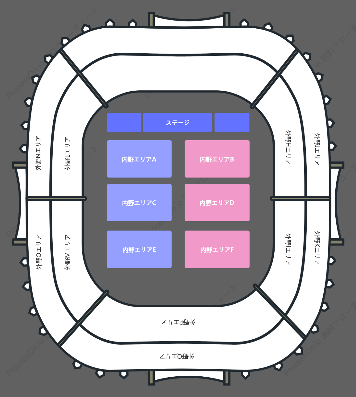 スタジアムコンサートフロア座席表