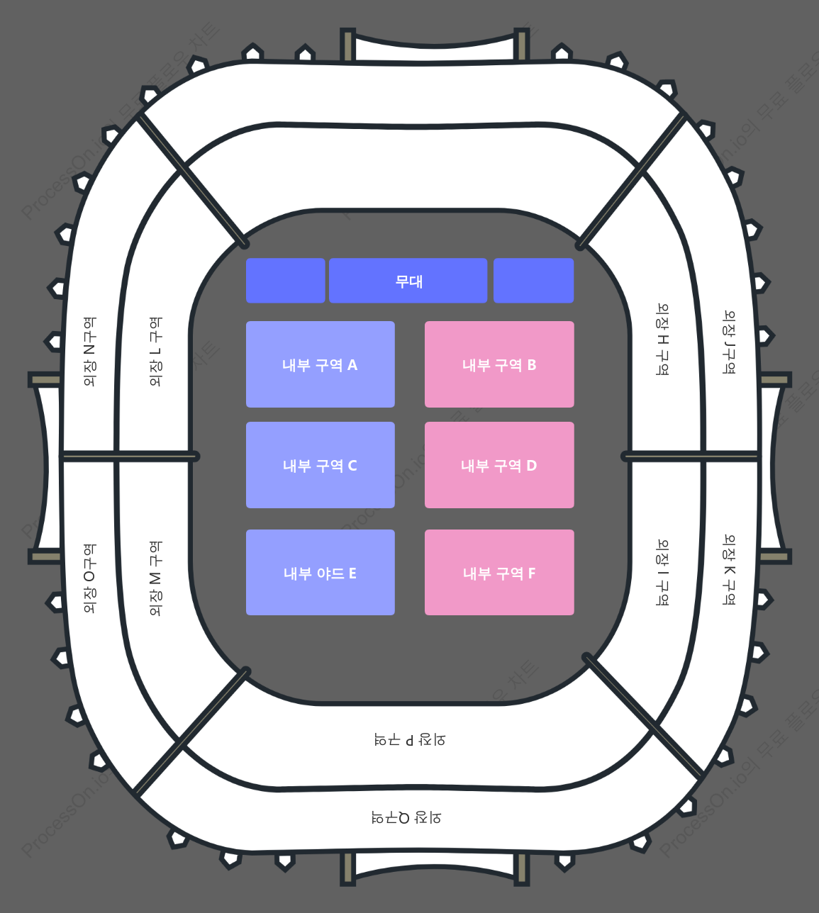체육관 콘서트 평面 좌석도