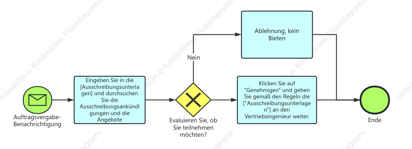 Bewertung der Ausschreibungsunterlagen und Vorverkaufsprozess