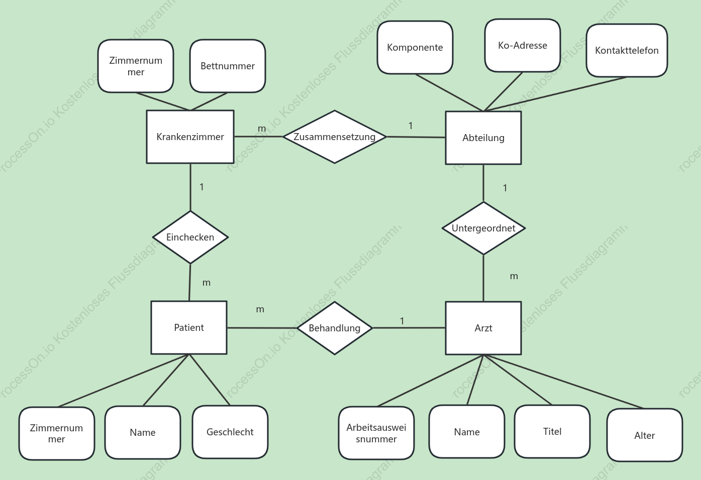 Notaufnahme-Diagramm des Krankenhauses