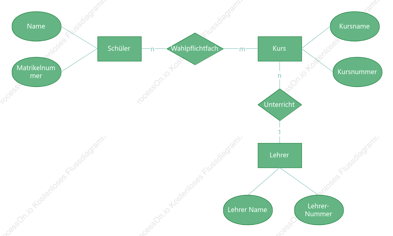 ER-Diagramm der Wahlfächer für Studierende