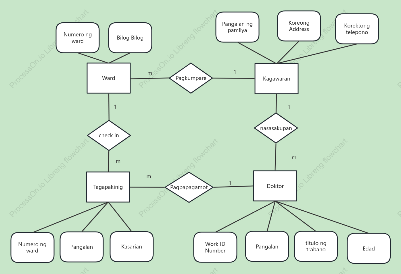 Diagram ng ER ng ospital