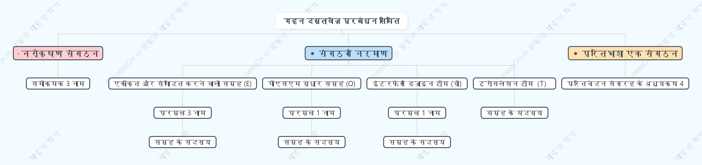 गहन दस्तावेज़ प्रबंधन समिति संगठनात्मक चार्ट