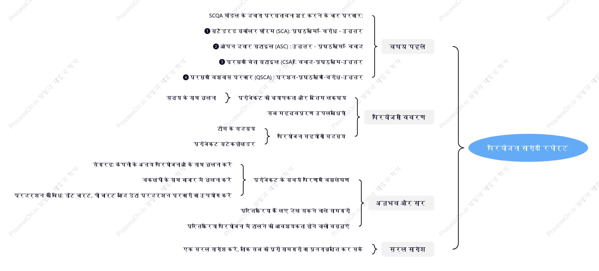 प्रोजेक्ट सारांश रिपोर्ट-माइंड मैप