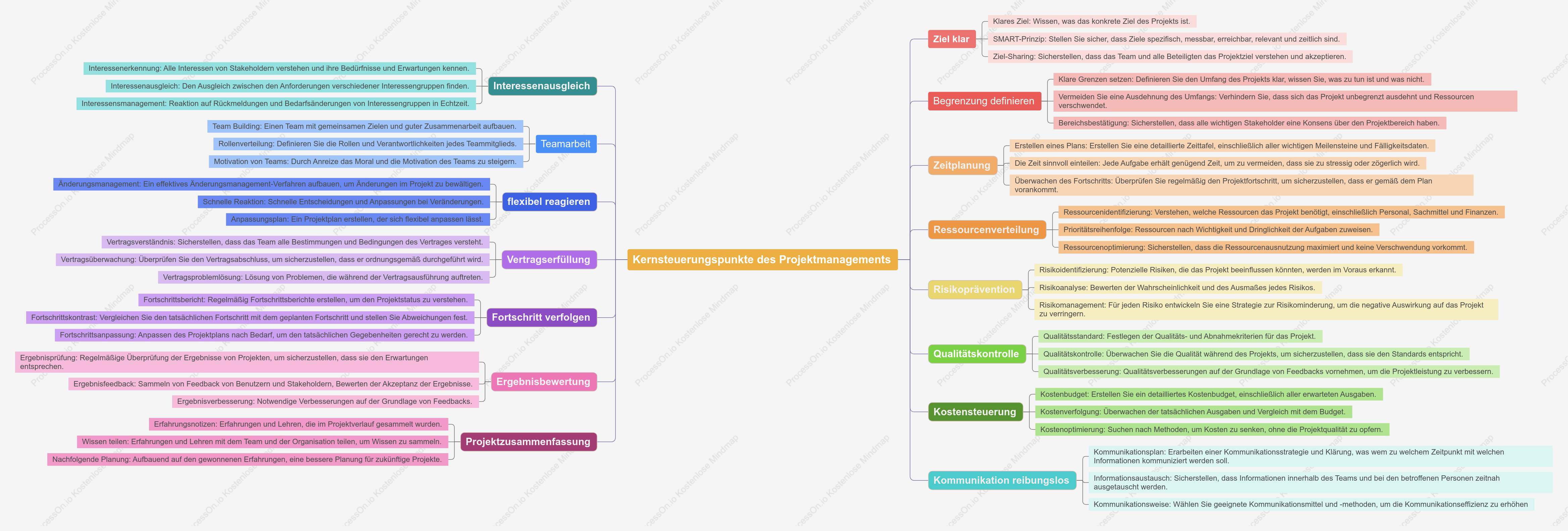 Kernsteuerungspunkte des Projektmanagements