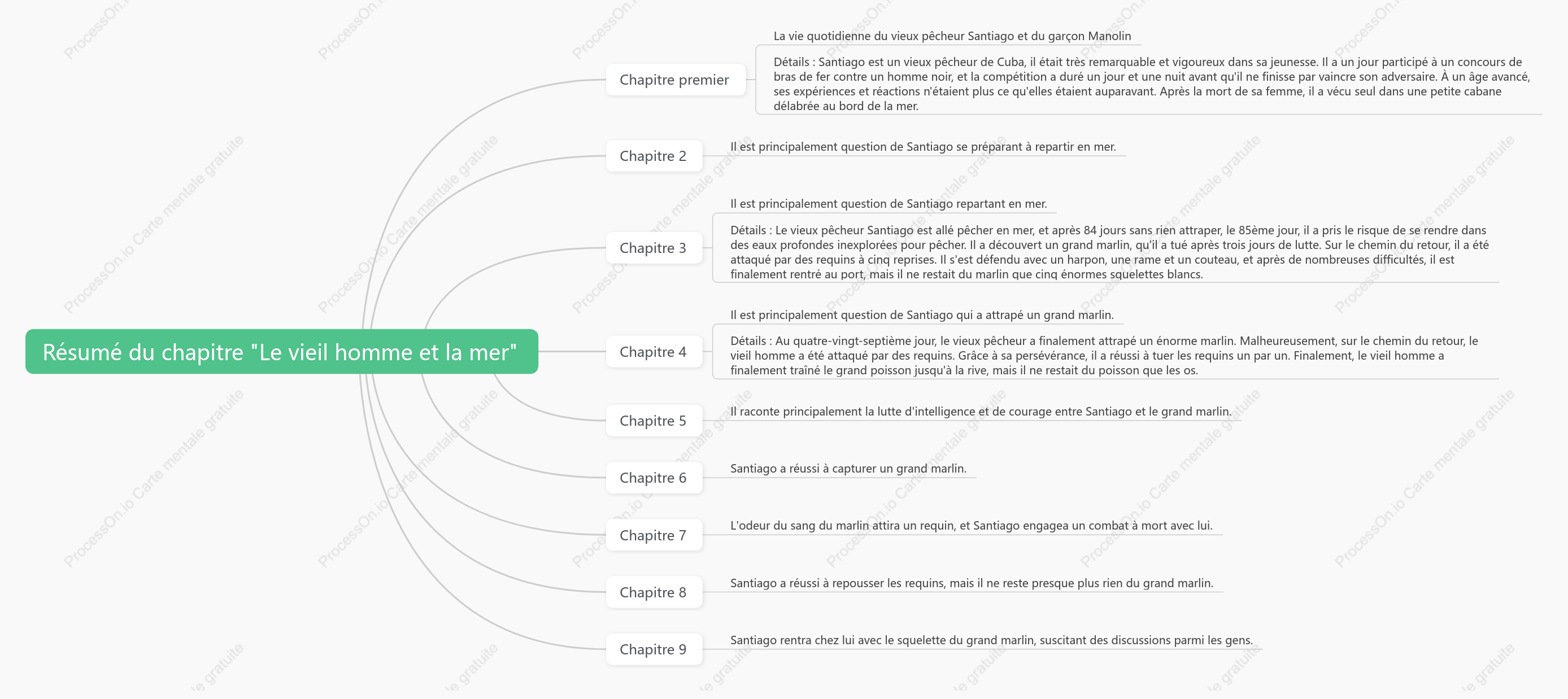 Résumé des chapitres du vieil homme et de la mer