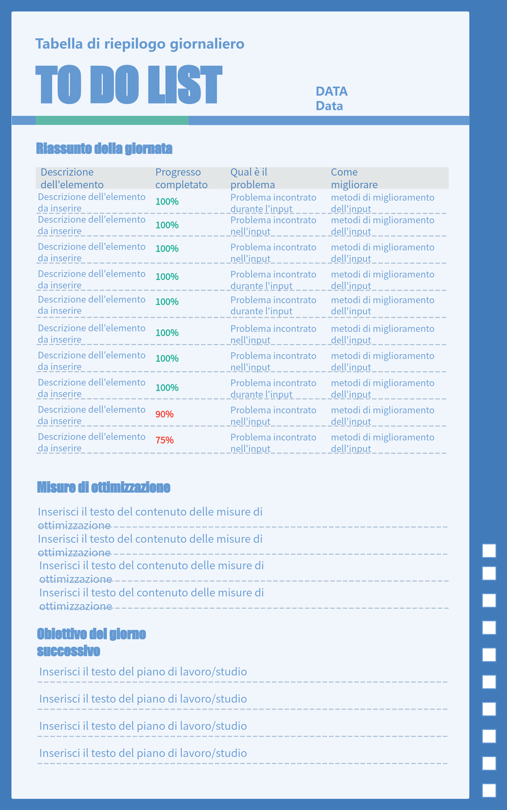 Modello di revisione quotidiana