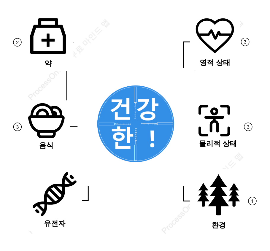 건강 개념 다이어그램취미