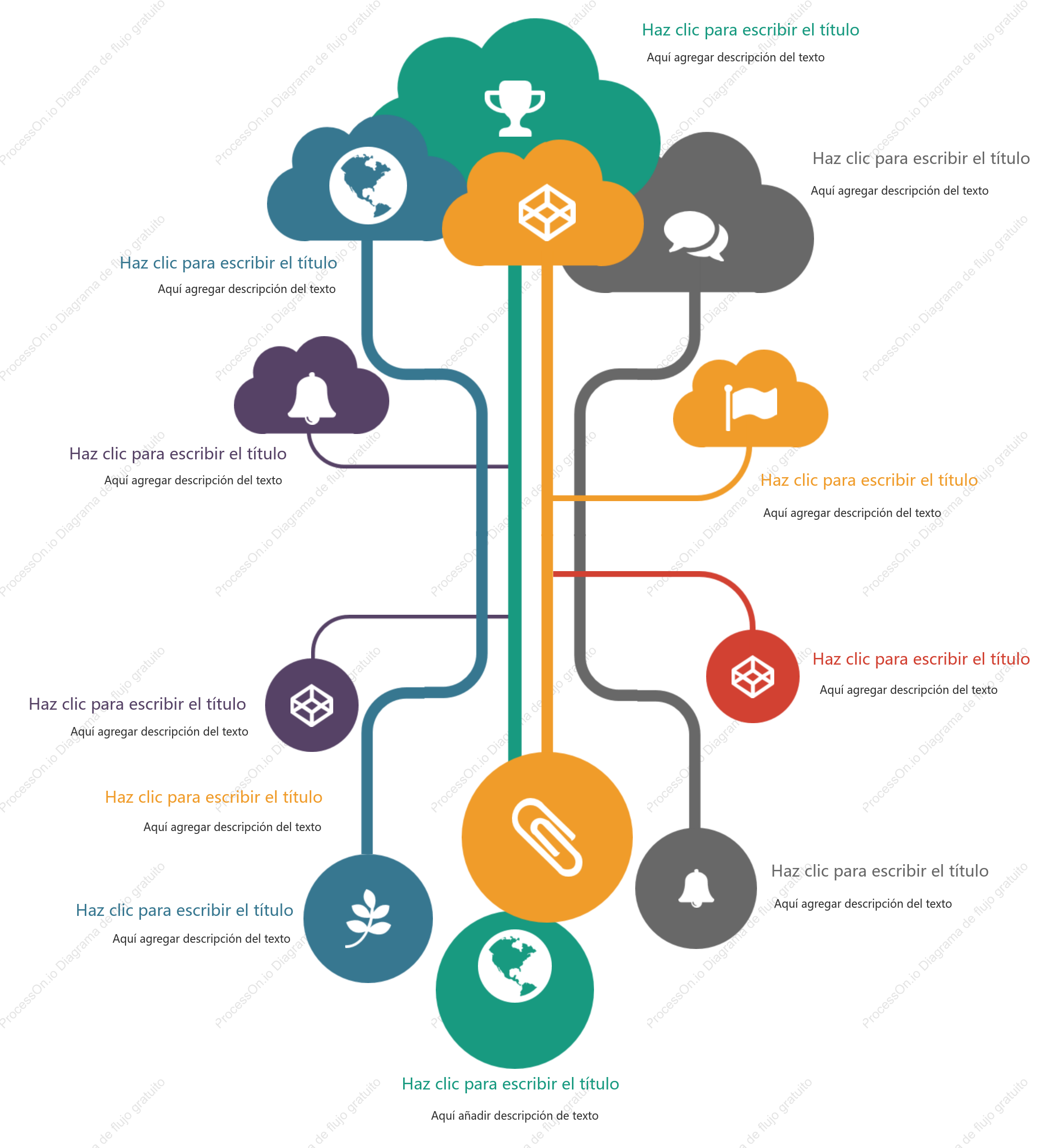 Plantilla creativa de diagrama de árbol