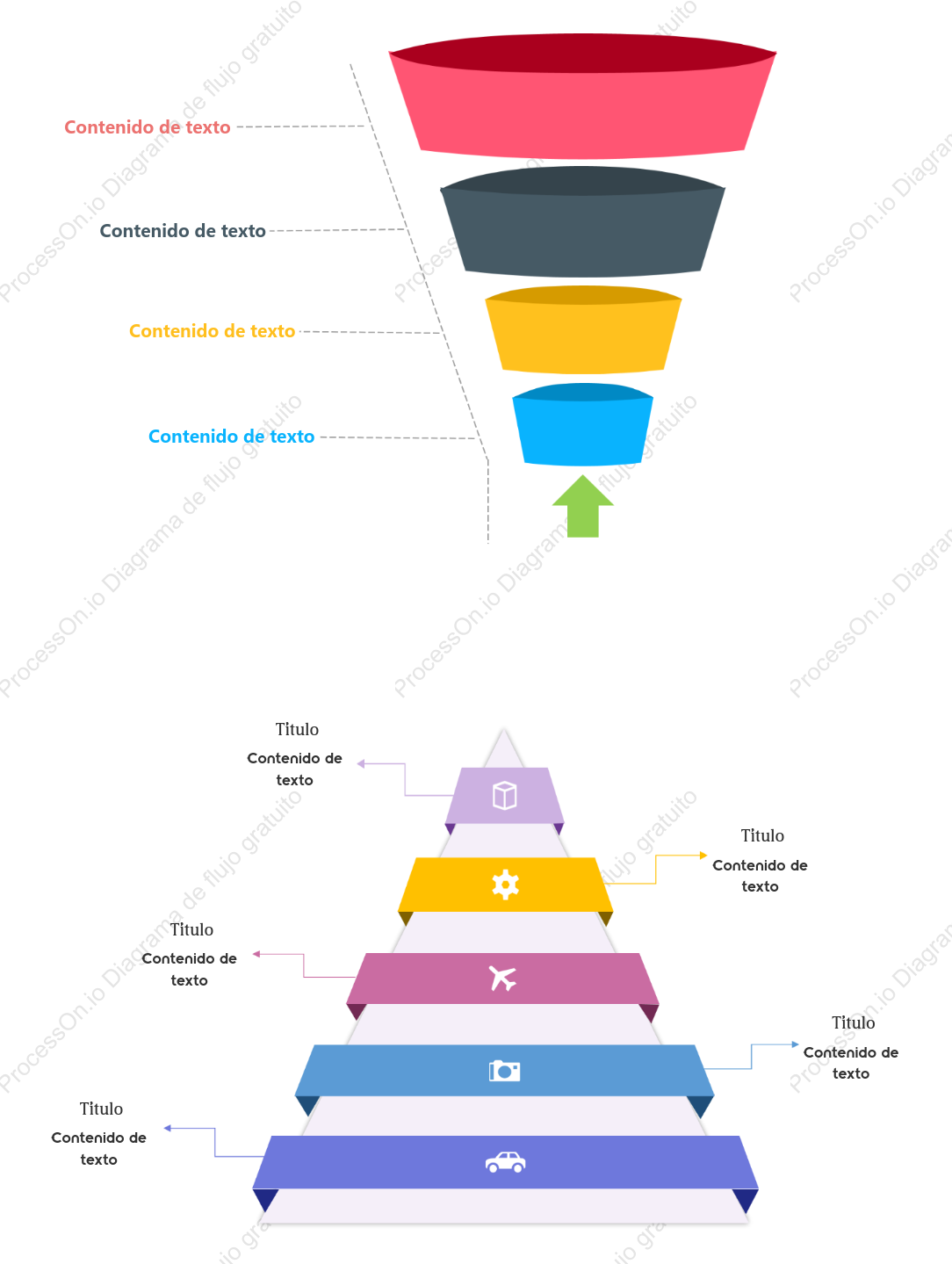 Plantilla de pirámide jerárquica
