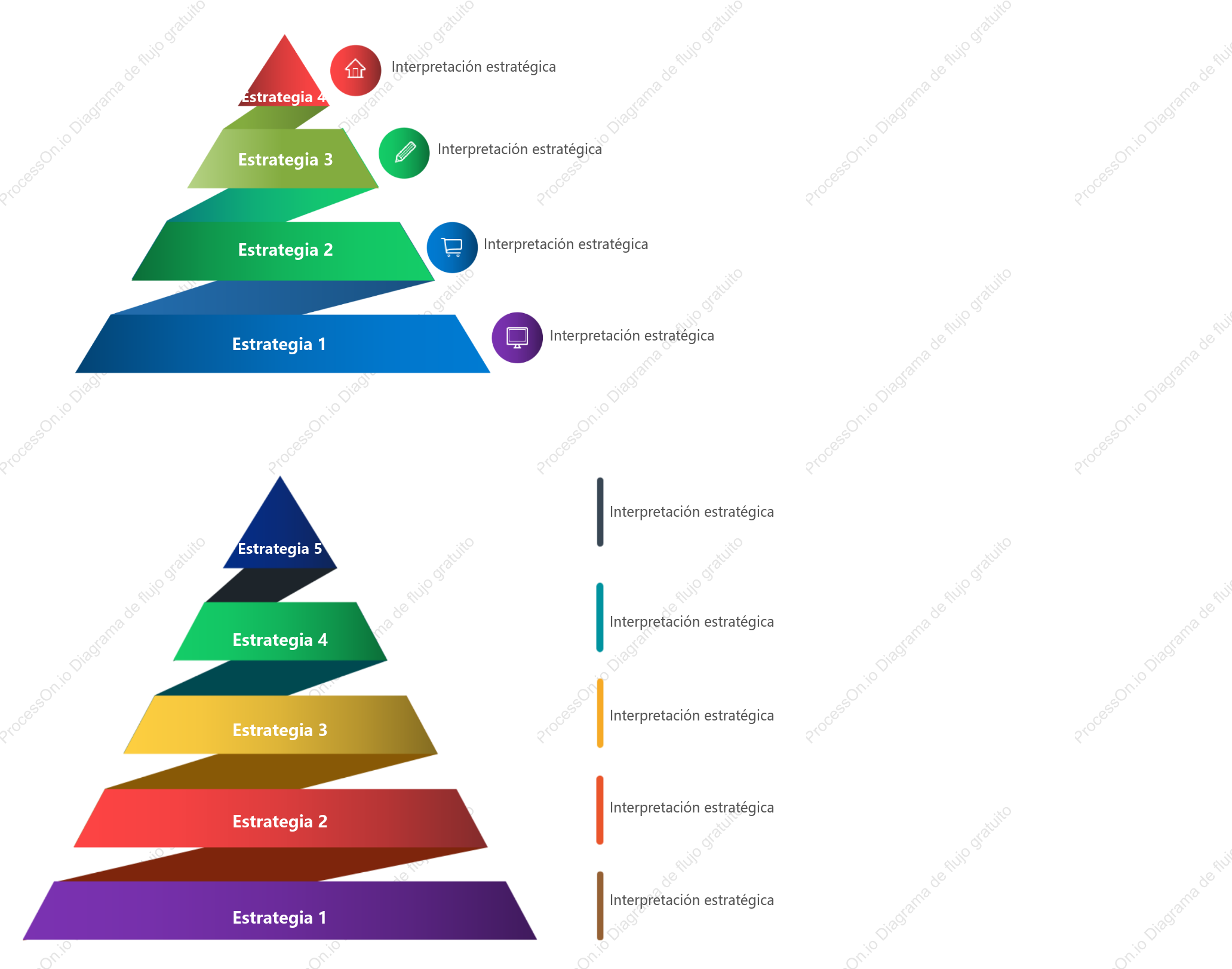 Plantilla de pirámide estratégica