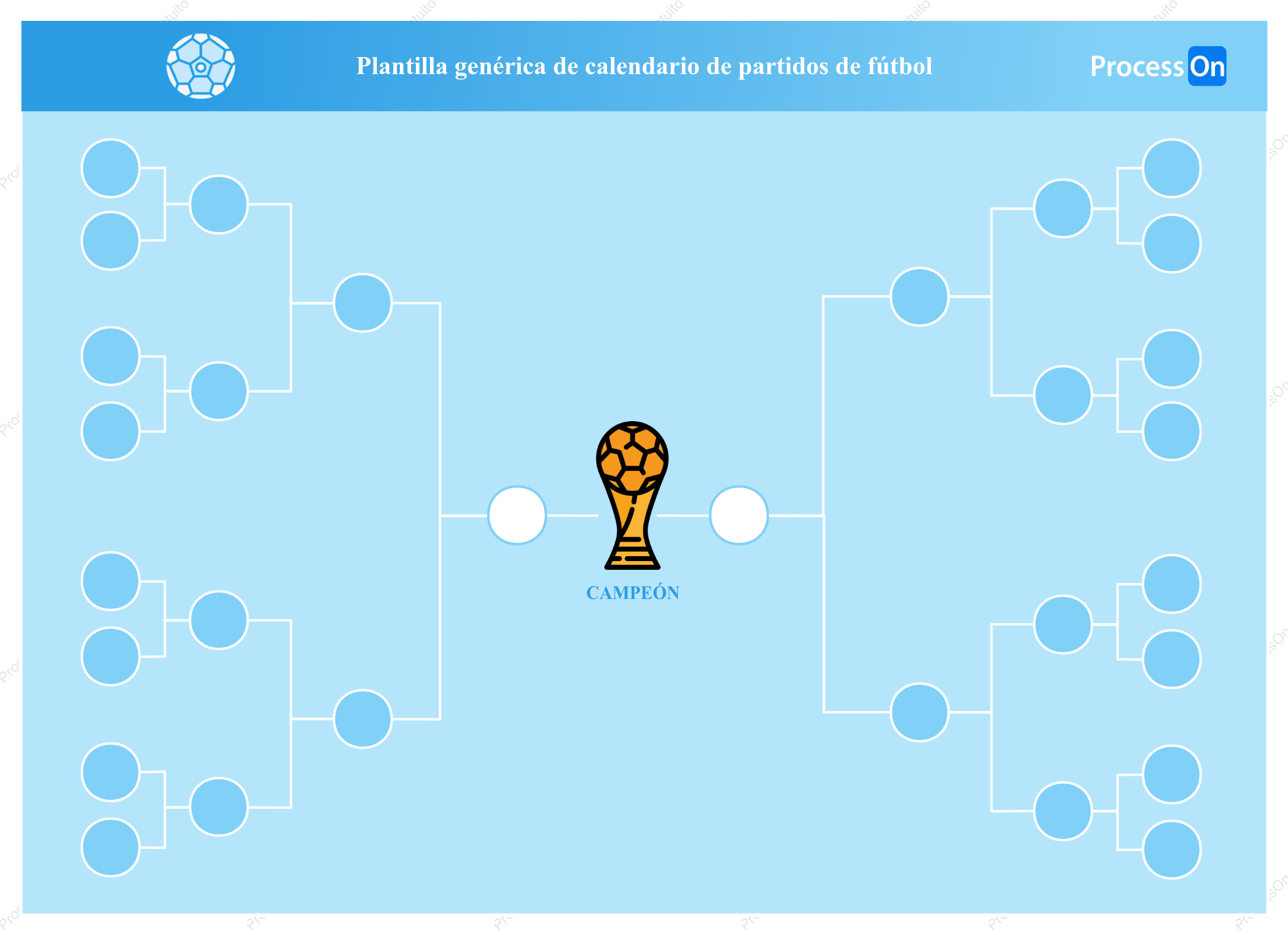 Plantilla genérica de calendario de partidos de fútbol