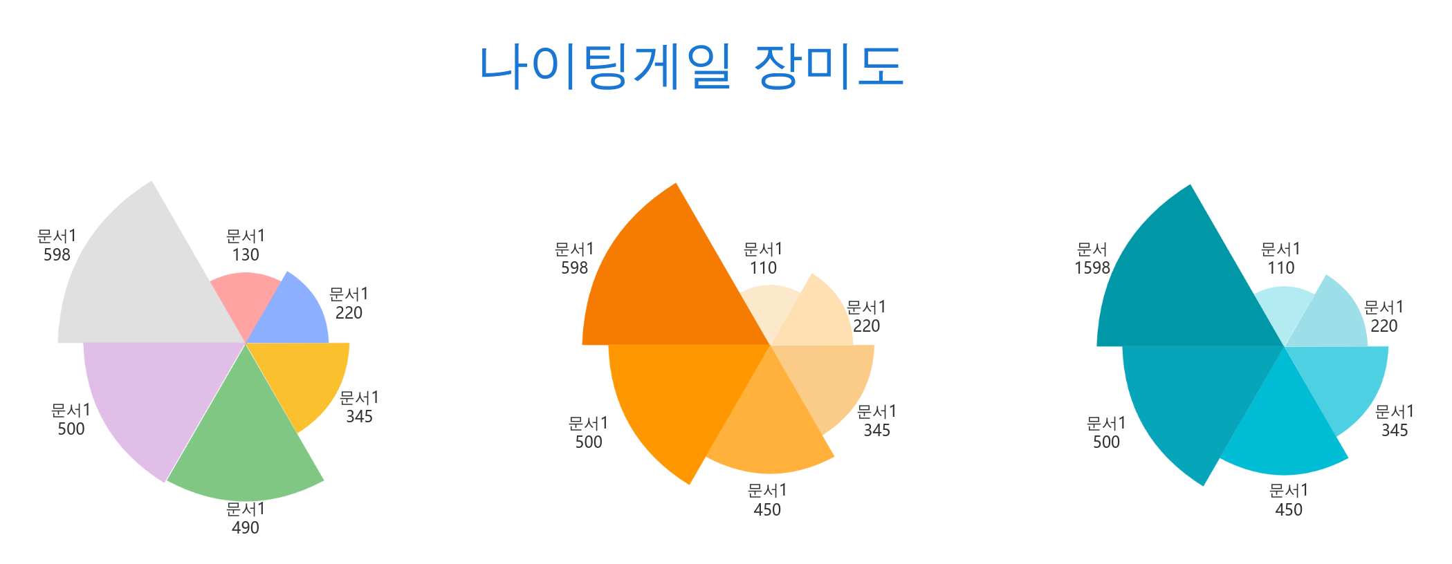 나이팅게일 로즈 다이어그램 템플릿
