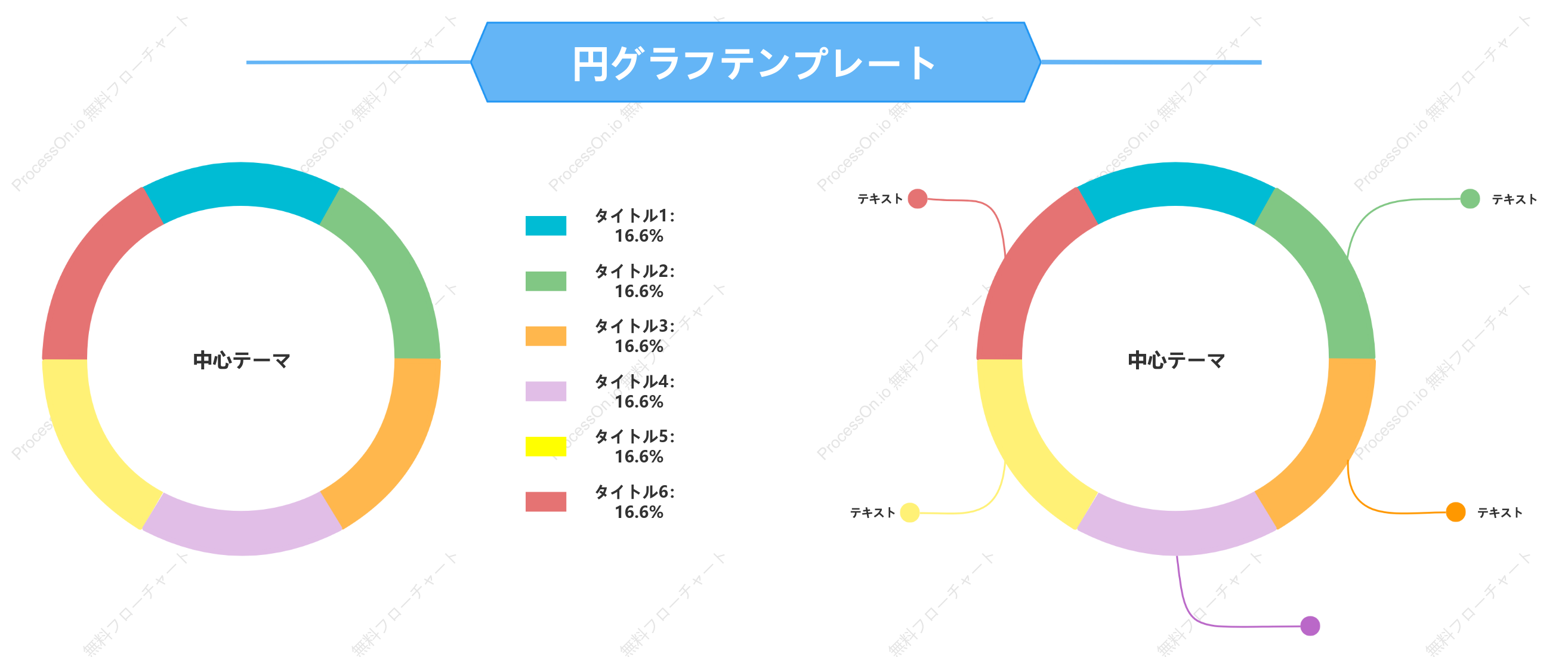 リングチャート - 円グラフテンプレート