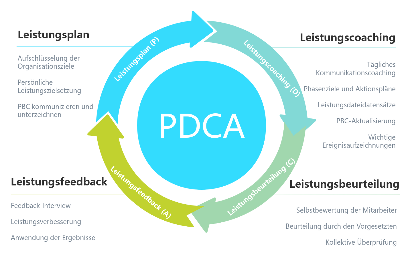 Diagramm zum Zyklus des Performance-Management-Prozesses