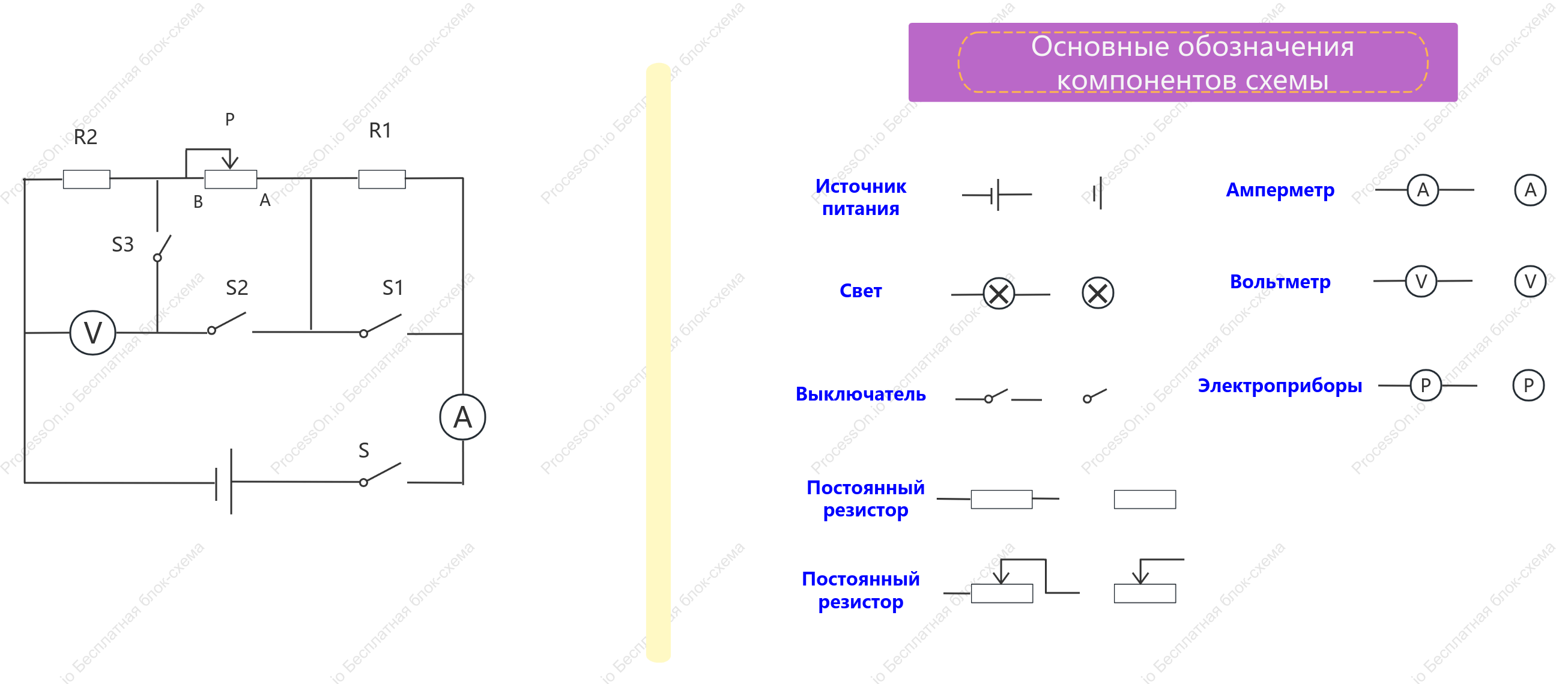 Графические обозначения на принципиальной схеме