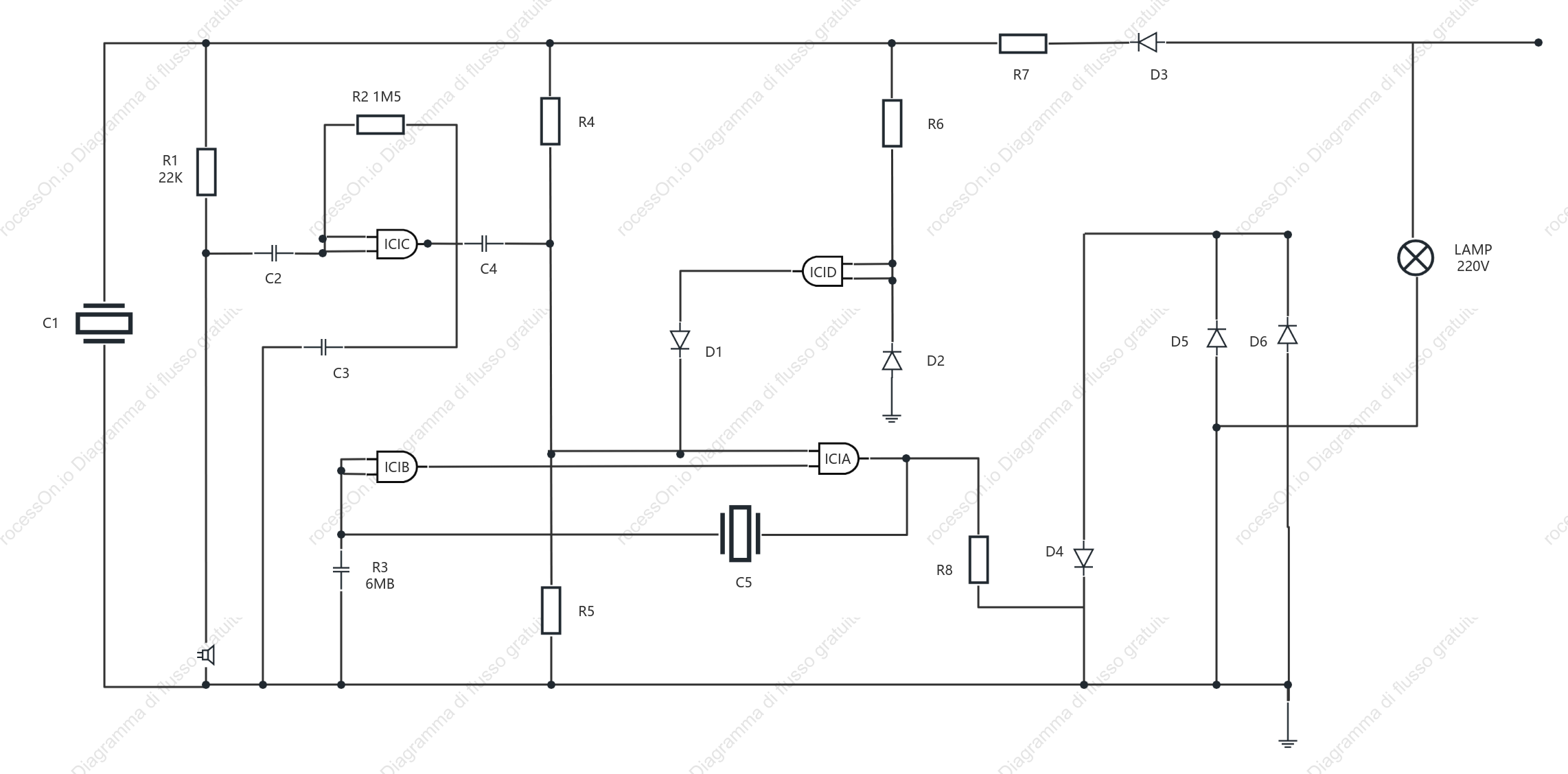 Schema elettrico del controllo vocale