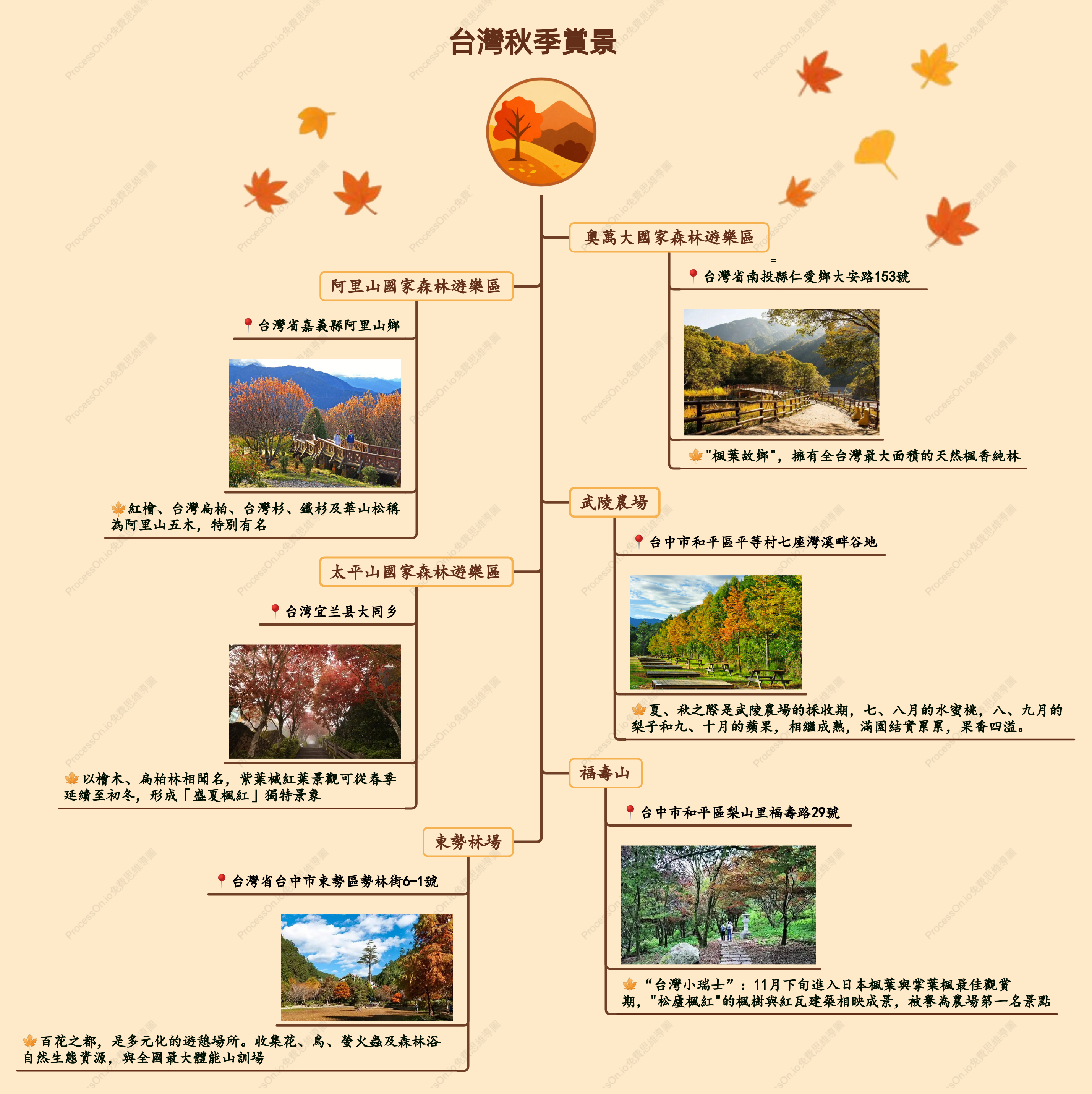 台灣秋季必遊賞景地圖