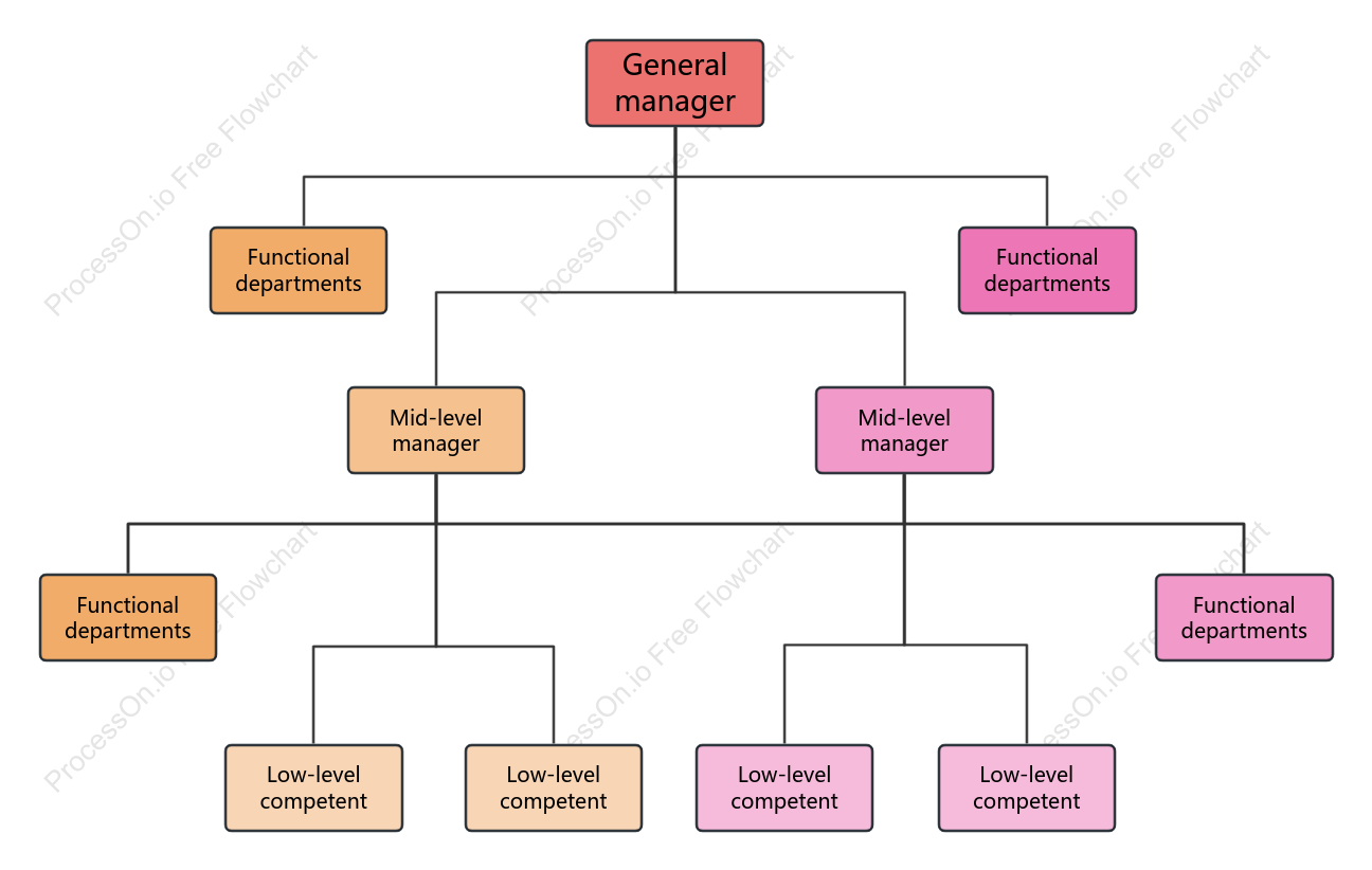 Line-functional organizational structure chart