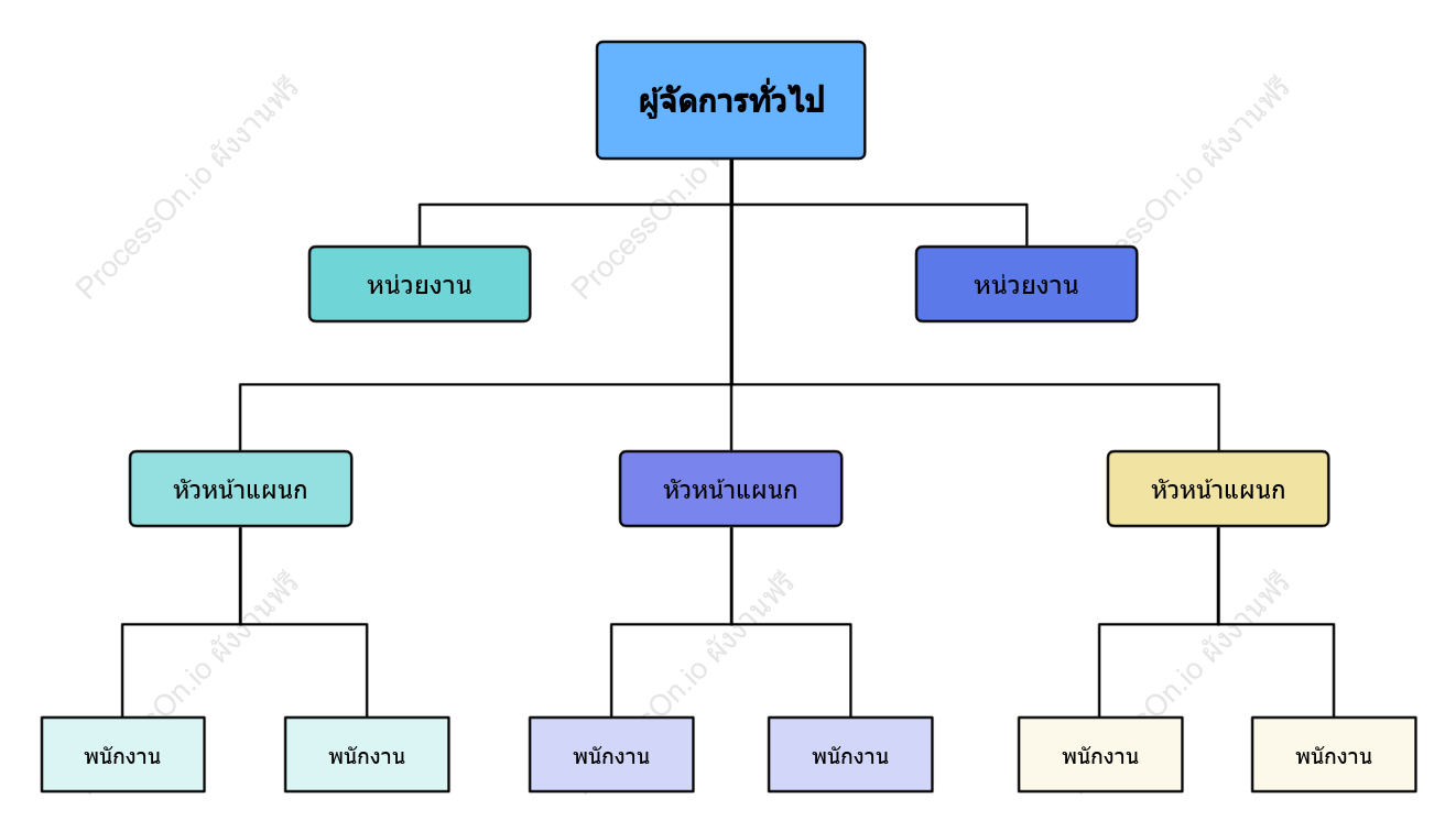 แผนภูมิโครงสร้างองค์กรสำหรับพนักงานระดับสายงาน