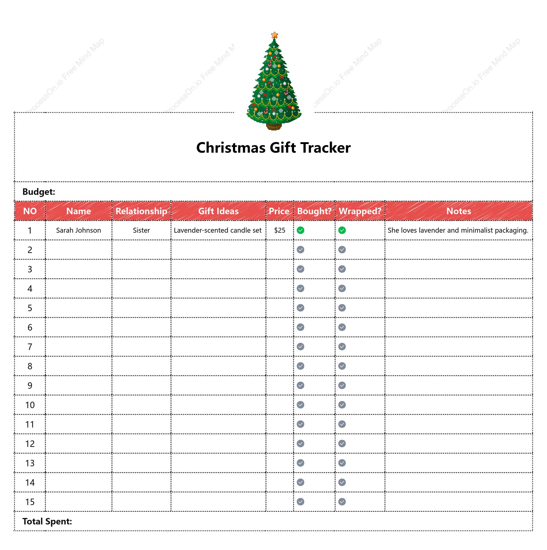 Comprehensive Christmas Gift Tracker for Organized Holiday Giving