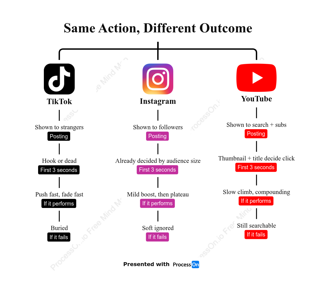 Same Action, Different Outcome (TikTok vs Instagram vs YouTube)