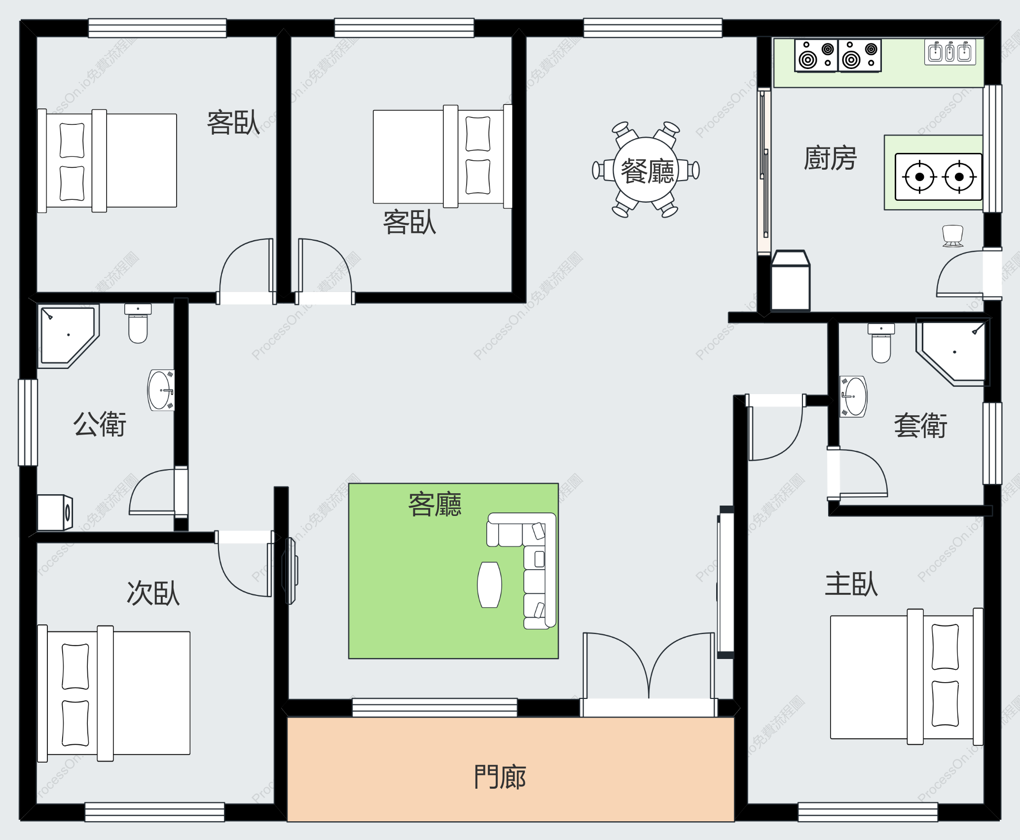鄉村自建房平面圖