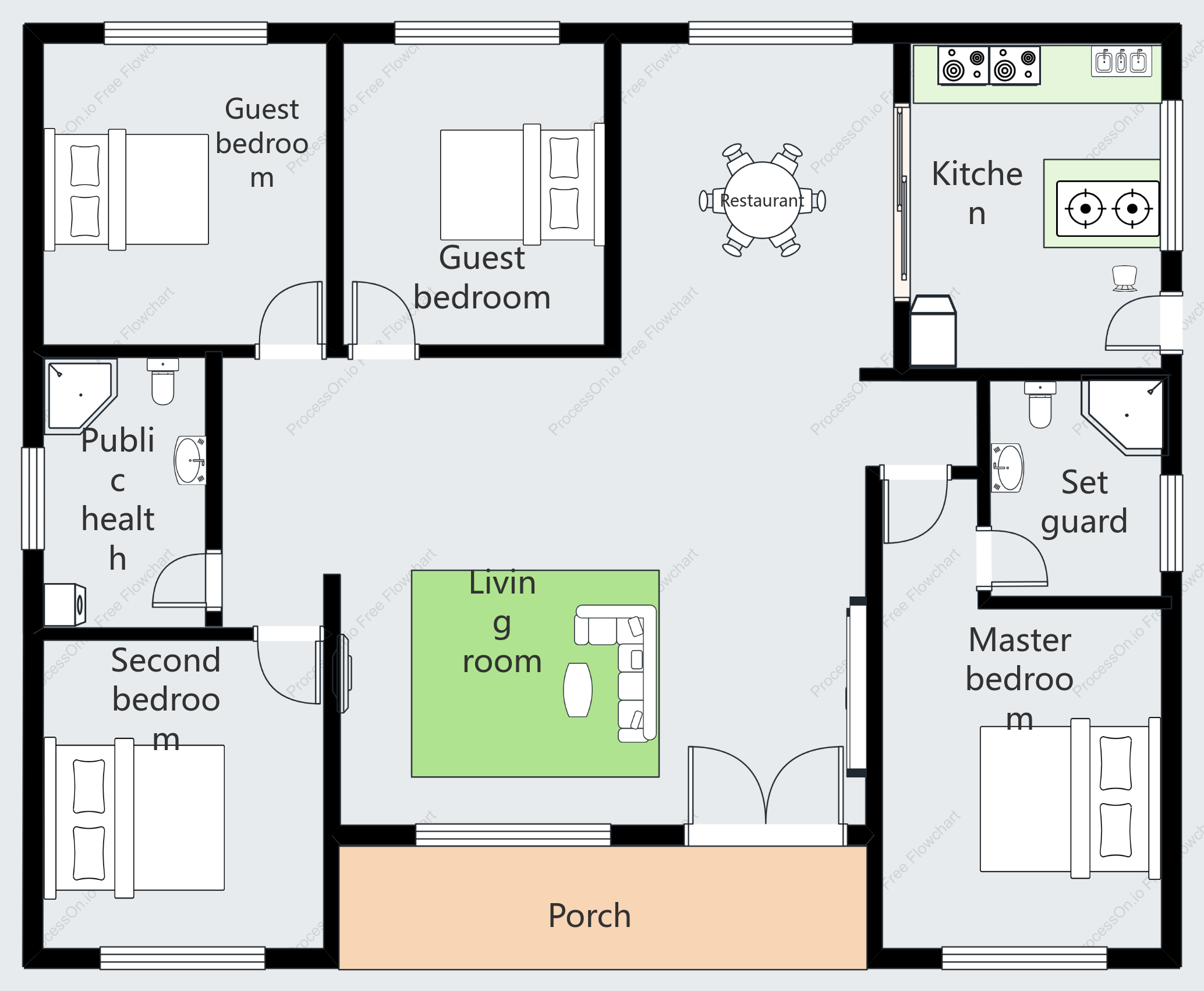 Rural self-built house floor plan