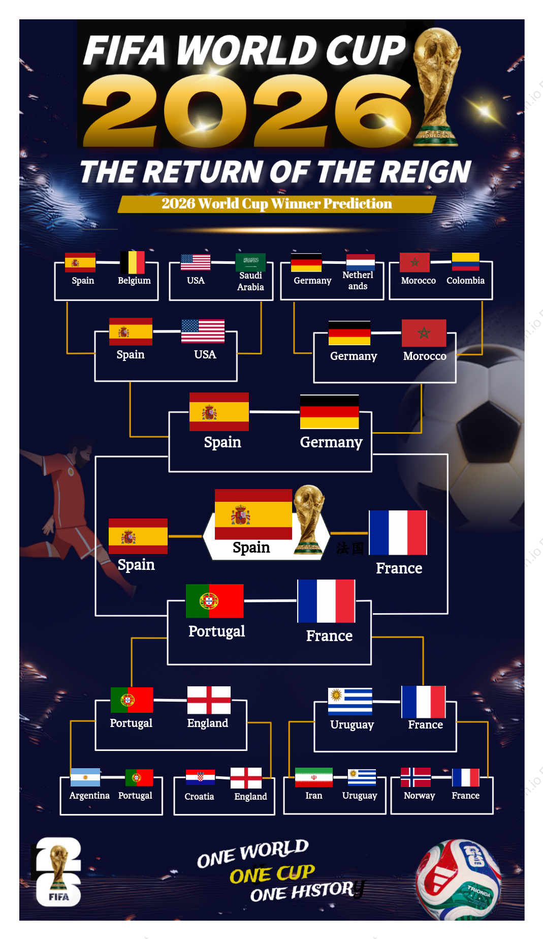 2026 World Cup Champion Prediction Tree Chart