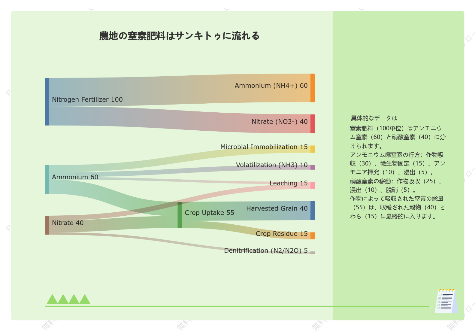 農地の窒素肥料はサンキトゥに流れる