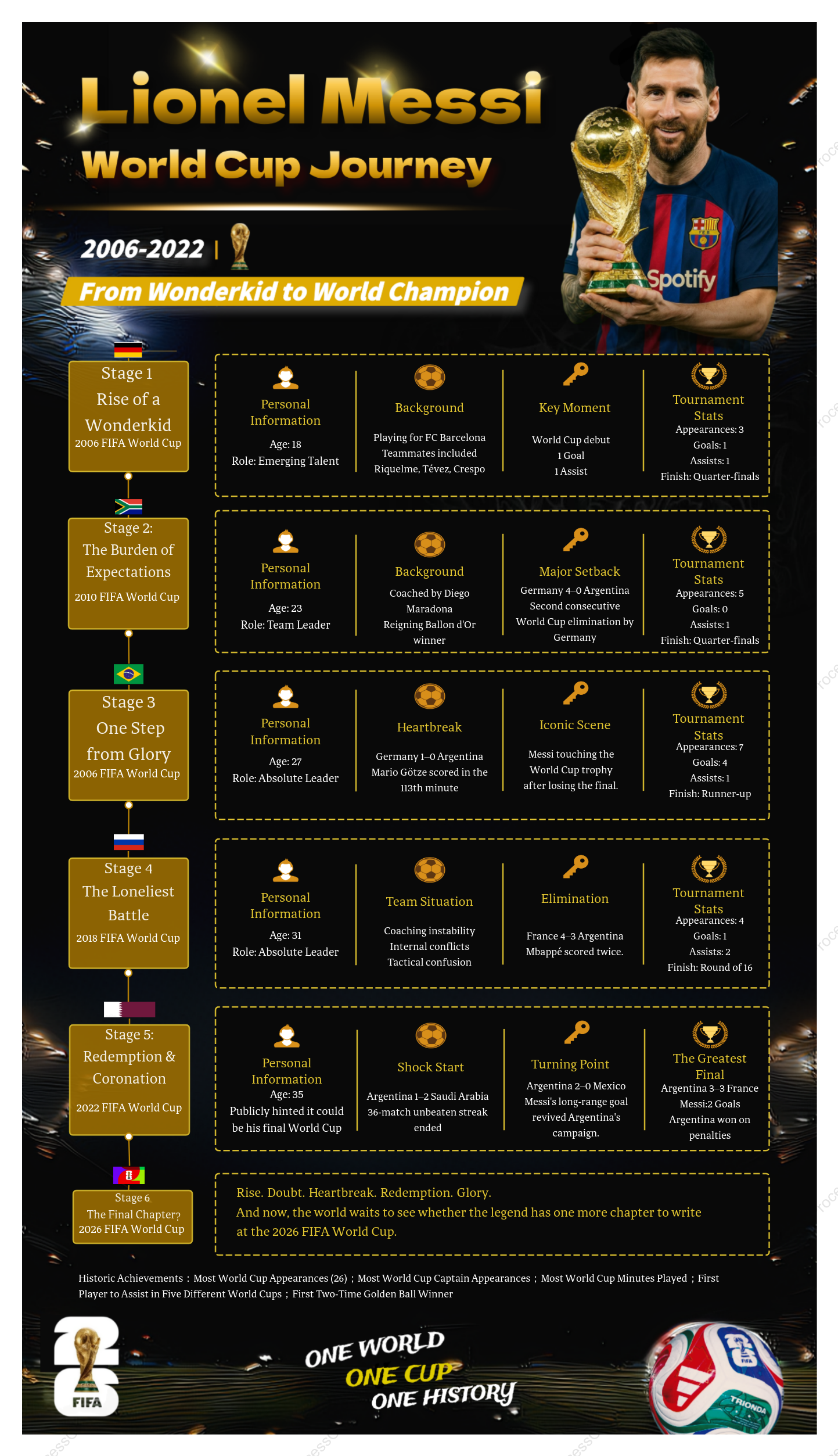 Lionel Messi World Cup Journey (2006–2022)