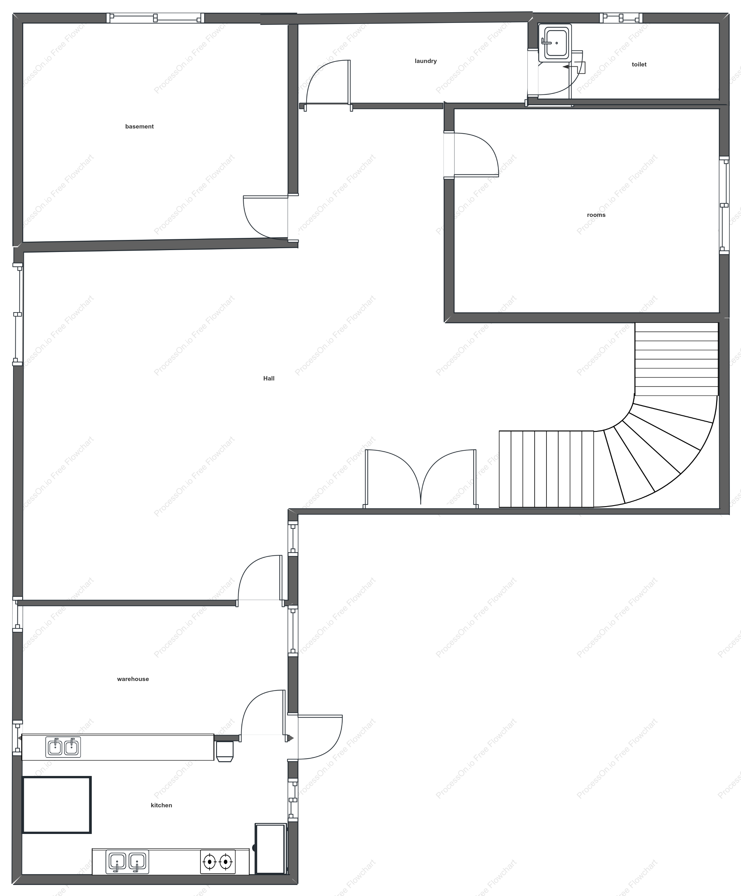 First-floor plan of a self-built rural house