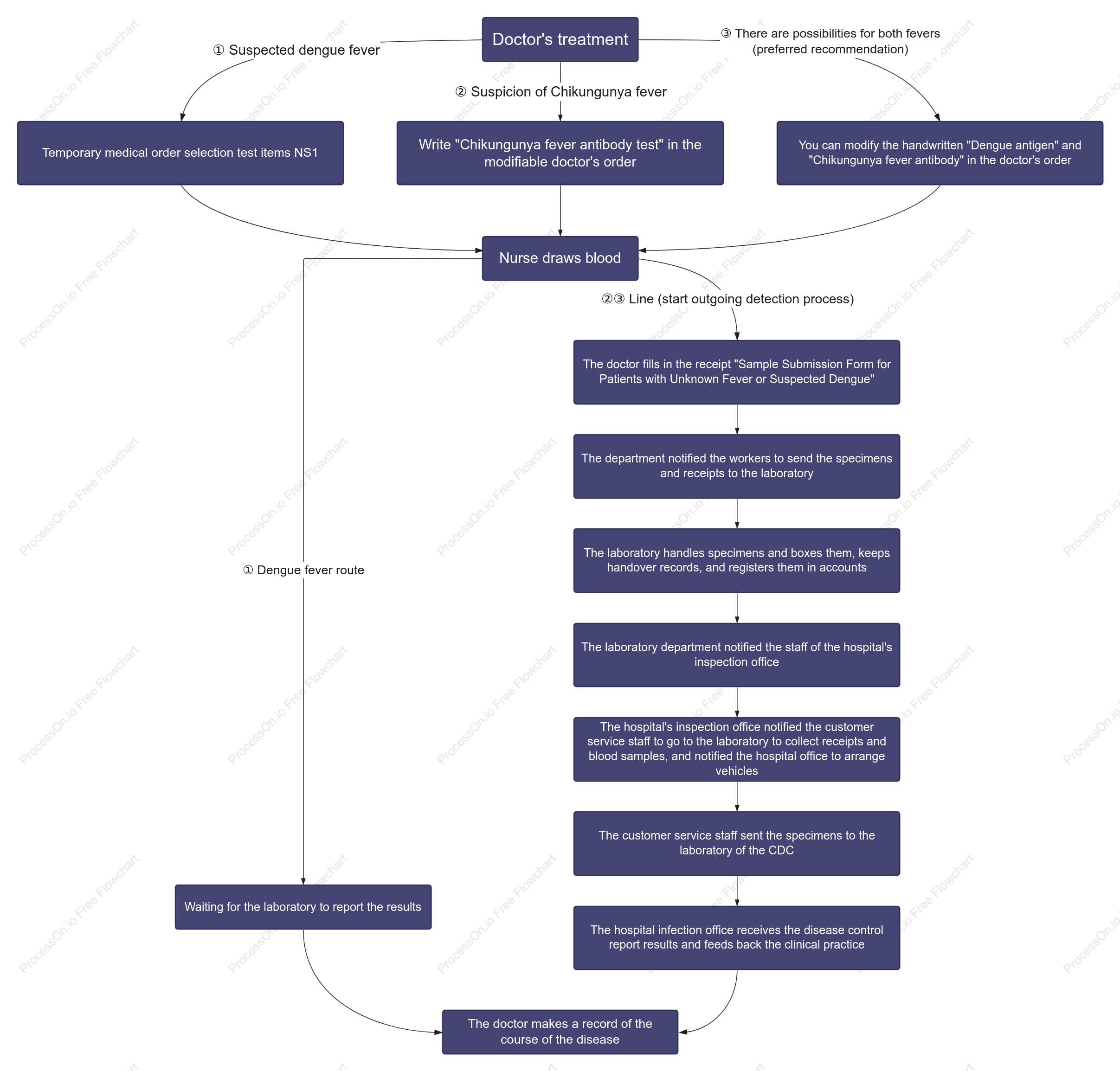 Testing and Referral Workflow for "Two Fevers" (Dengue and Chikungunya)